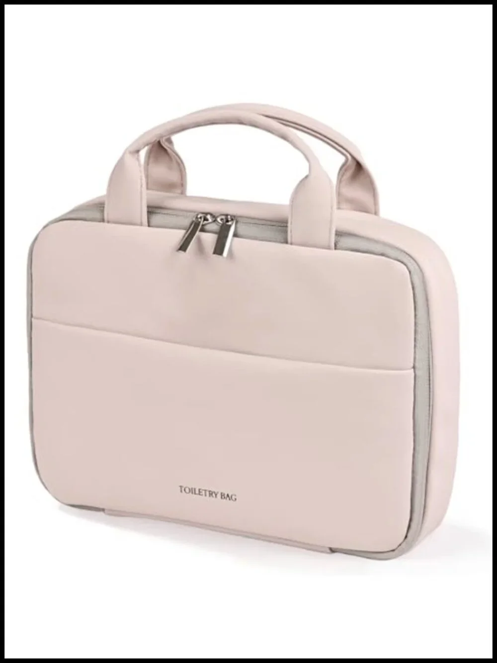 3-Layer PU Leather Hanging Travel Toiletry Bag with Hook, Waterproof